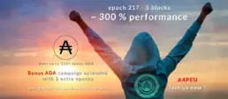 ADA4Profit extended its bonus ADA campaign on basis of the performance in epoch 217